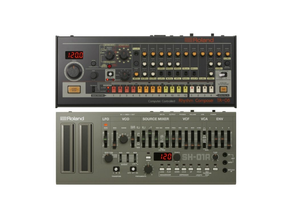 リズム・マシンの名機「TR-808」、シンセサイザー「SH-101」がコンパクト化、Roland Boutiqueシリーズに登場!